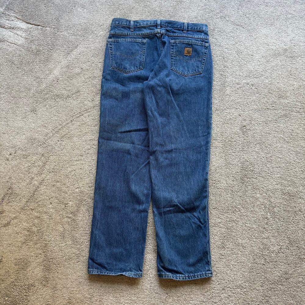 Carhartt Jeans Mens 35x32 Blue Denim Relaxed Fit Cotton Workwear B160 DST